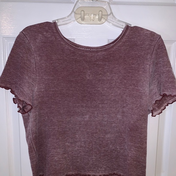 American Eagle Burgundy Crop Top, XL - Picture 1 of 3